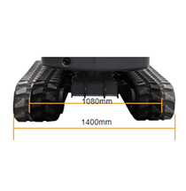 Yuchai Americas excavator undercarriage with track width measurement of 1440mm and track length of 1890mm