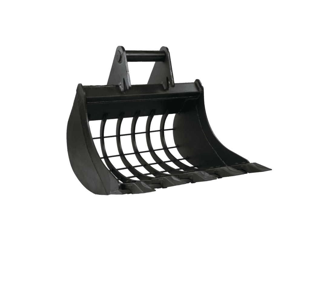 Yuchai Americas excavator grid bucket used to automatically separate debris from usable soil.