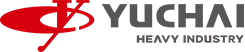 Yuchai Americas logo featuring a stylized red swoosh with the letter Y, and text 'YUCHAI HEAVY INDUSTRY' in gray