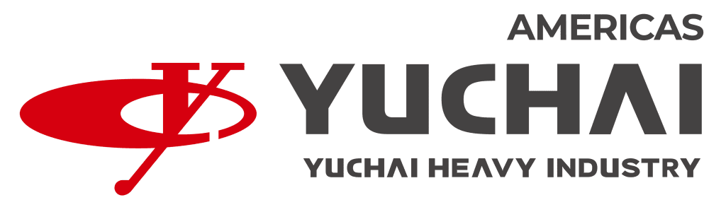 Logo of Yuchai Americas featuring a red stylized Y symbol, YUCHAI in large dark gray letters, YUCHAI HEAVY INDUSTRY in er text below, and AMERICAS in the top right corner.