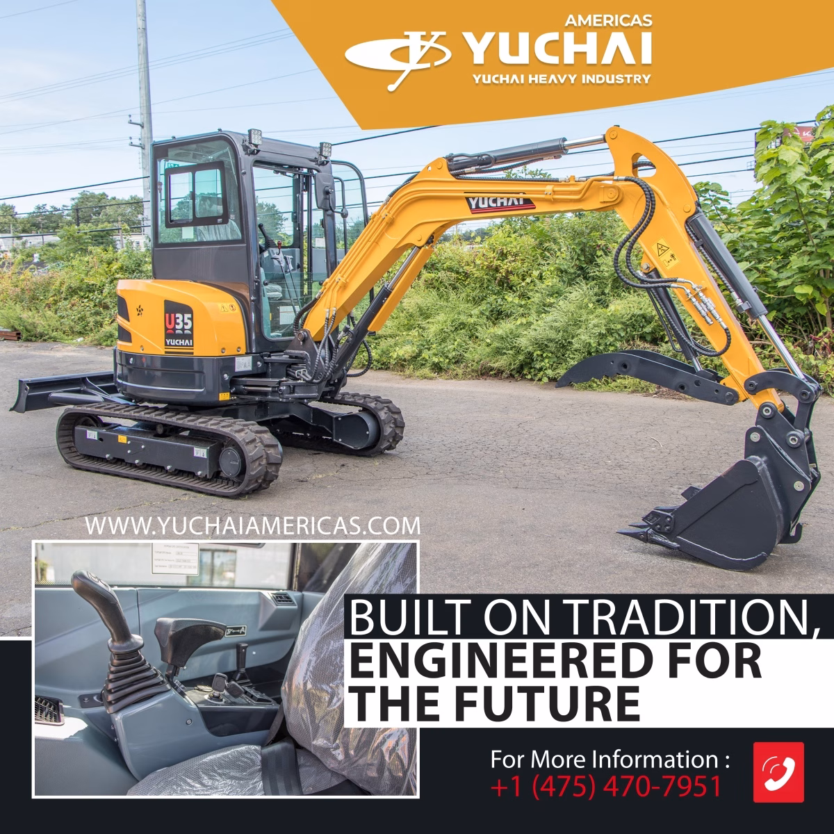 Yuchai U35 Zero-Tail Excavator - Built for Tight Spaces